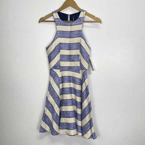 NWT Design Lab Blue and White Striped Dress - Picture 1 of 7